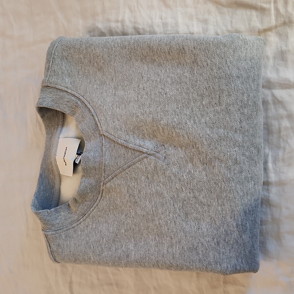 Reformation Grace Cropped Vintage Oversized Crewneck Sweatshirt sz S